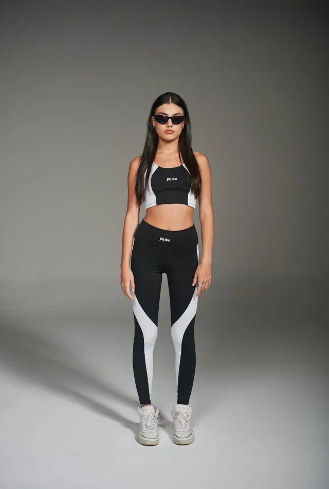 calza negra y blanca modelo curving