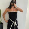 vestido sabrina negro de hilos bikinis kinis