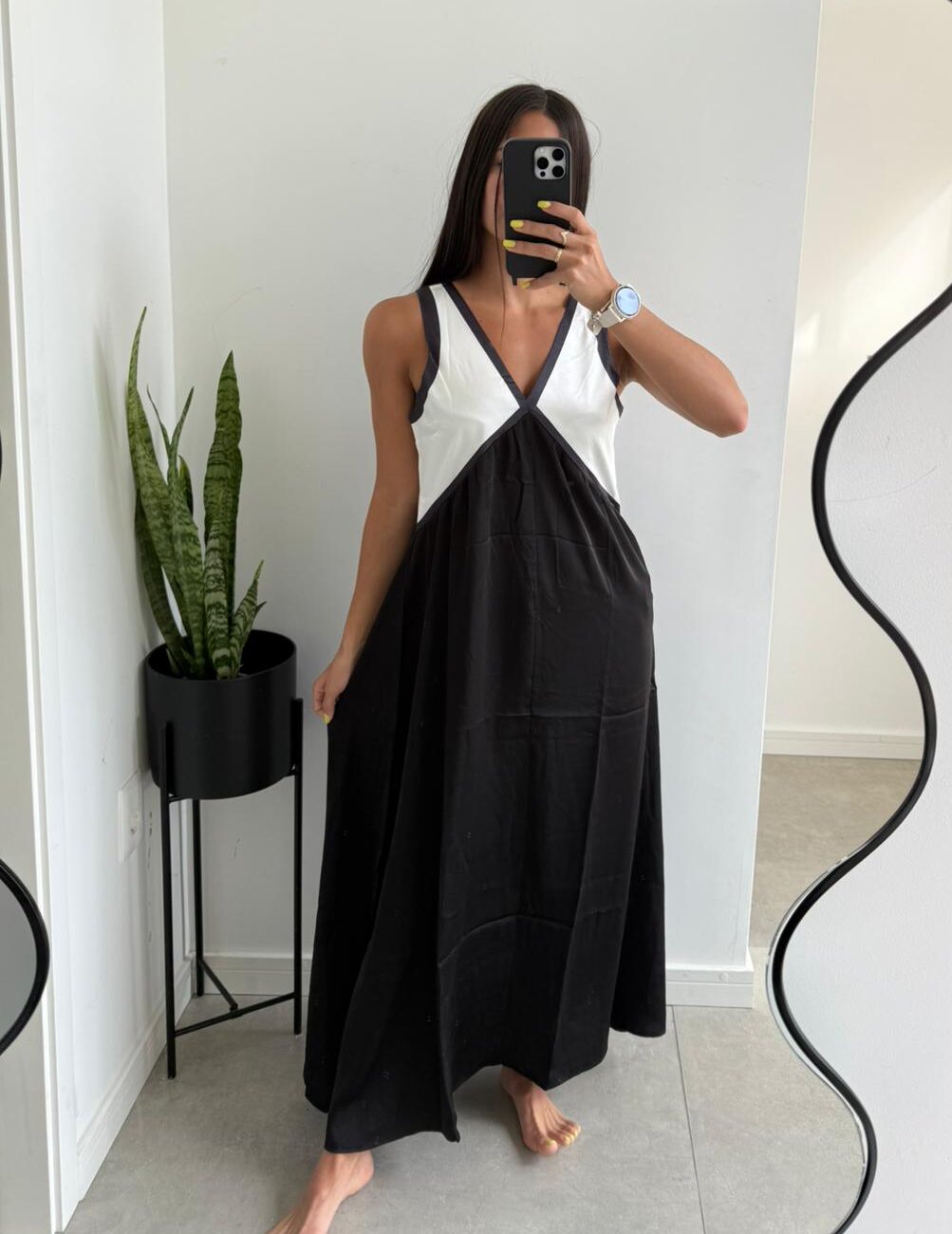 vestido agustina blanco y negro bikinis kinis