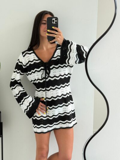 vestido coti hilo playa blanco y negro bikinis kinis